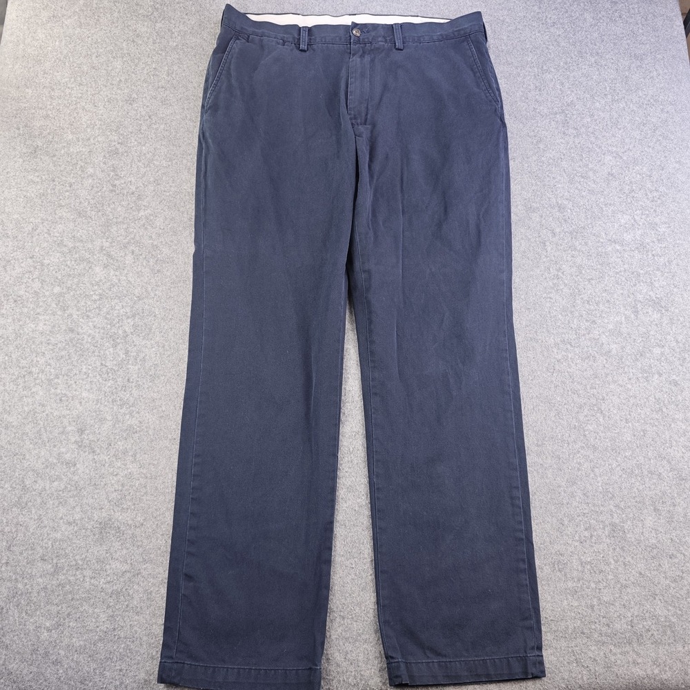 Polo Ralph Lauren Chino Pants Mens 36x32 Classic Fit Blue Flat Front Cotton